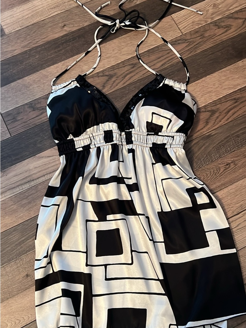 Black & White Geometric Halter top
